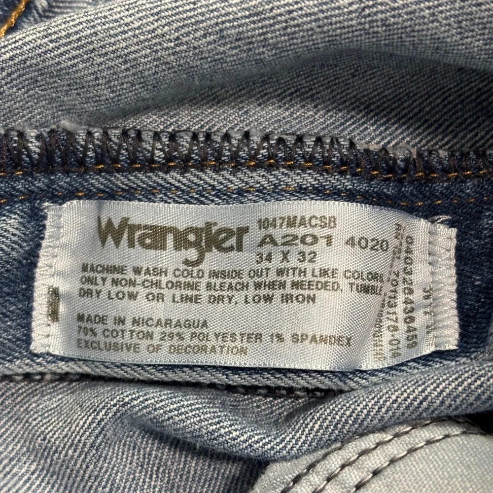 Wrangler 47 Advanced Comfort Regular Fit Jeans‎ Mens 34x32 Blue Denim 1047MACSB